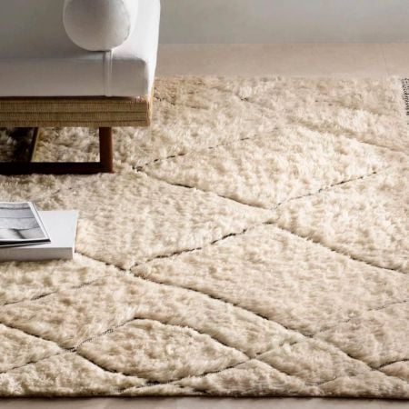 Fog Colour Moroccon Design Handmade Wool Rug